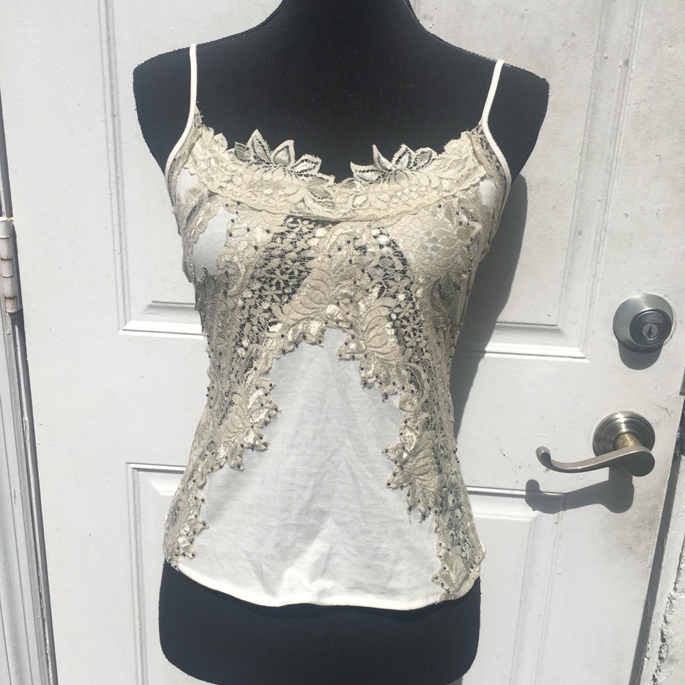 Romeo & Juliet Couture bead & lace tank 🦩